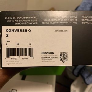 Navy Blue Converse Crib booties